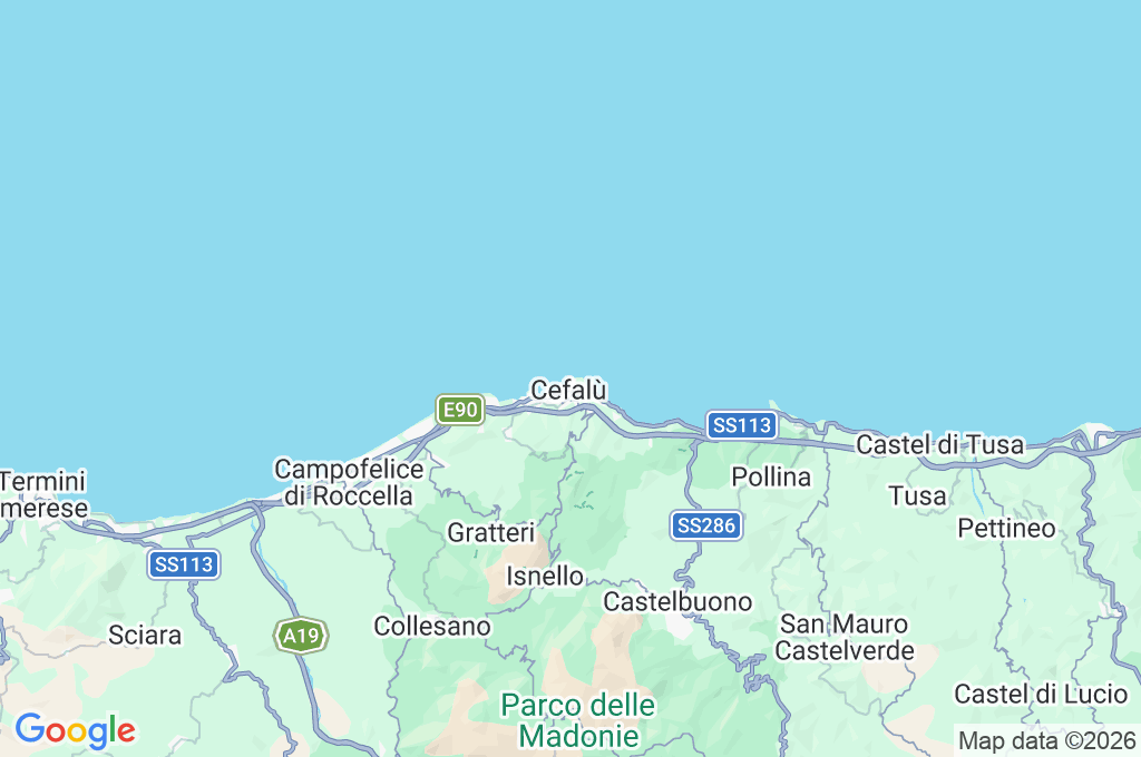 Cefalù Area Map Cefalù Area Map
