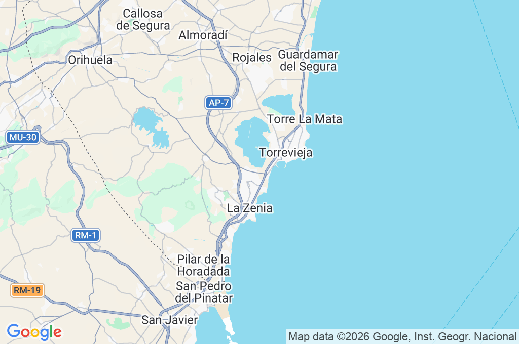 Laguna de Torrevieja Area Map Laguna de Torrevieja Area Map