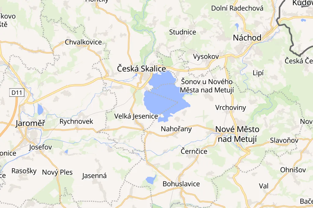 Rozkoš Reservoir Area Map Rozkoš Reservoir Area Map
