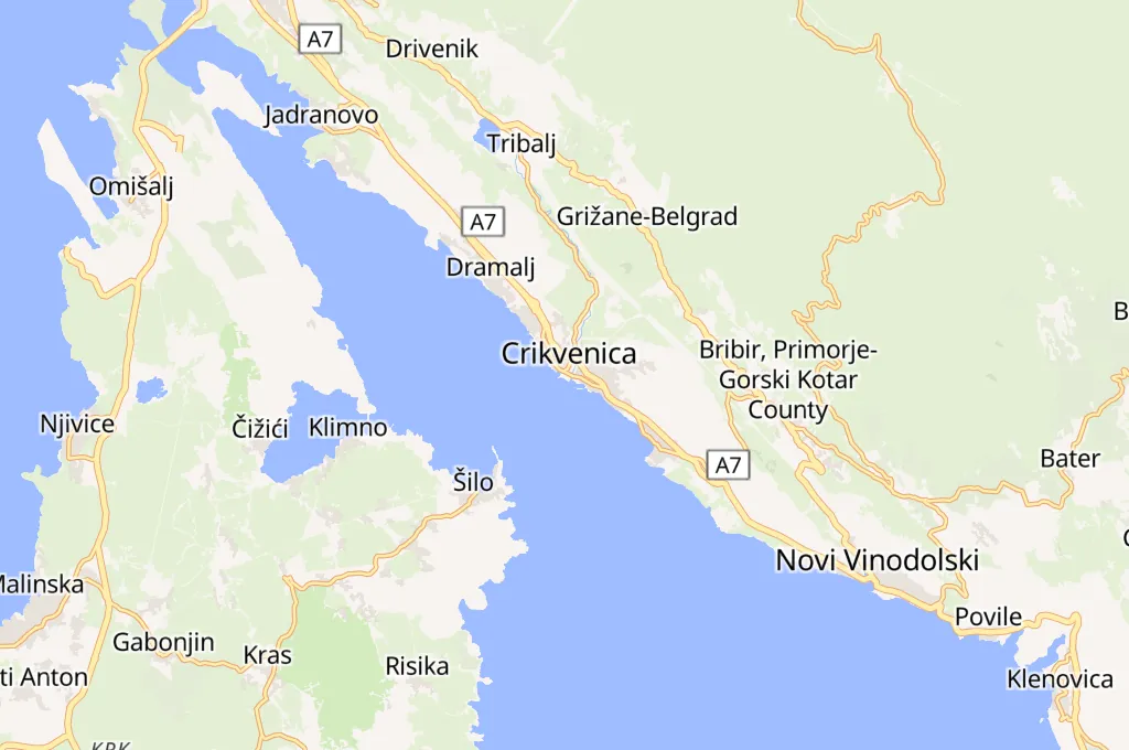 Crikvenica Area Map