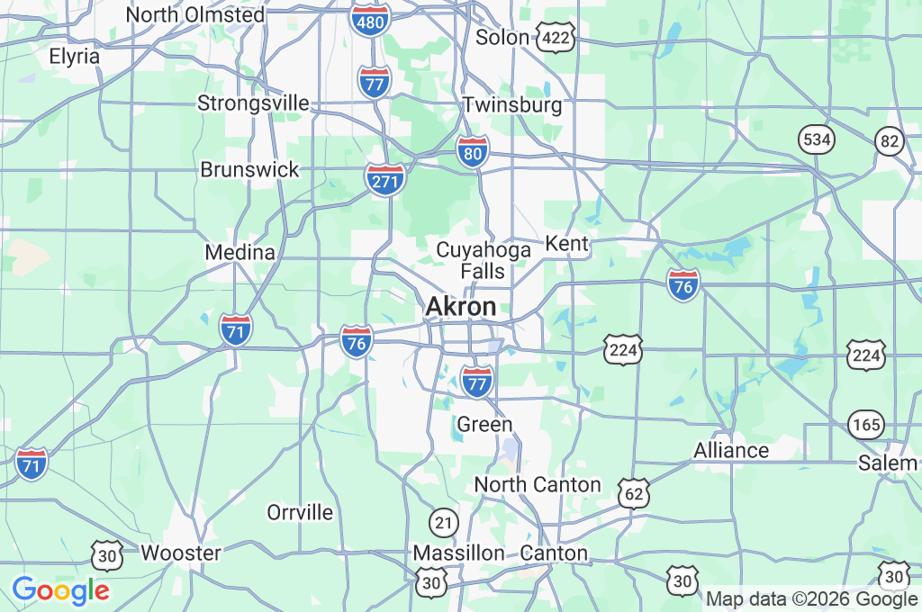 Akron Area Map