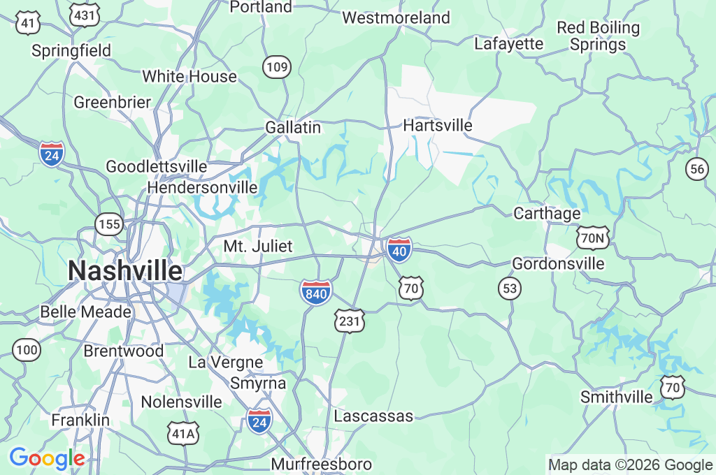 Lebanon Area Map