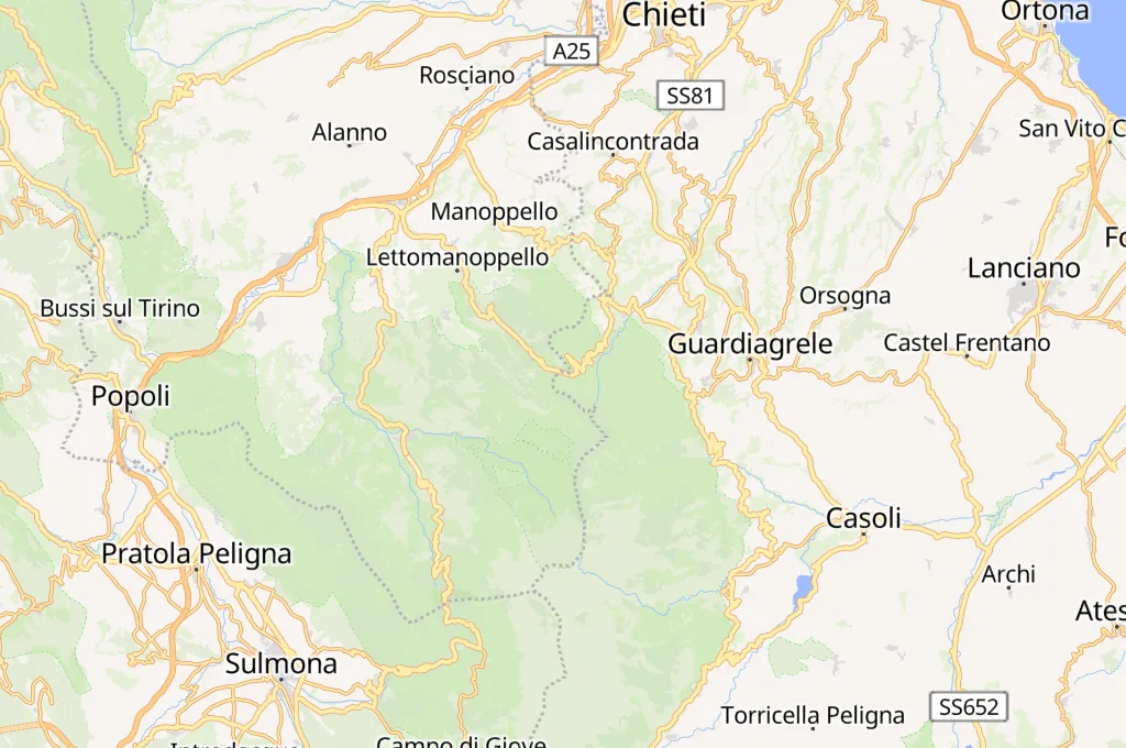 Passo Lanciano Area Map Passo Lanciano Area Map