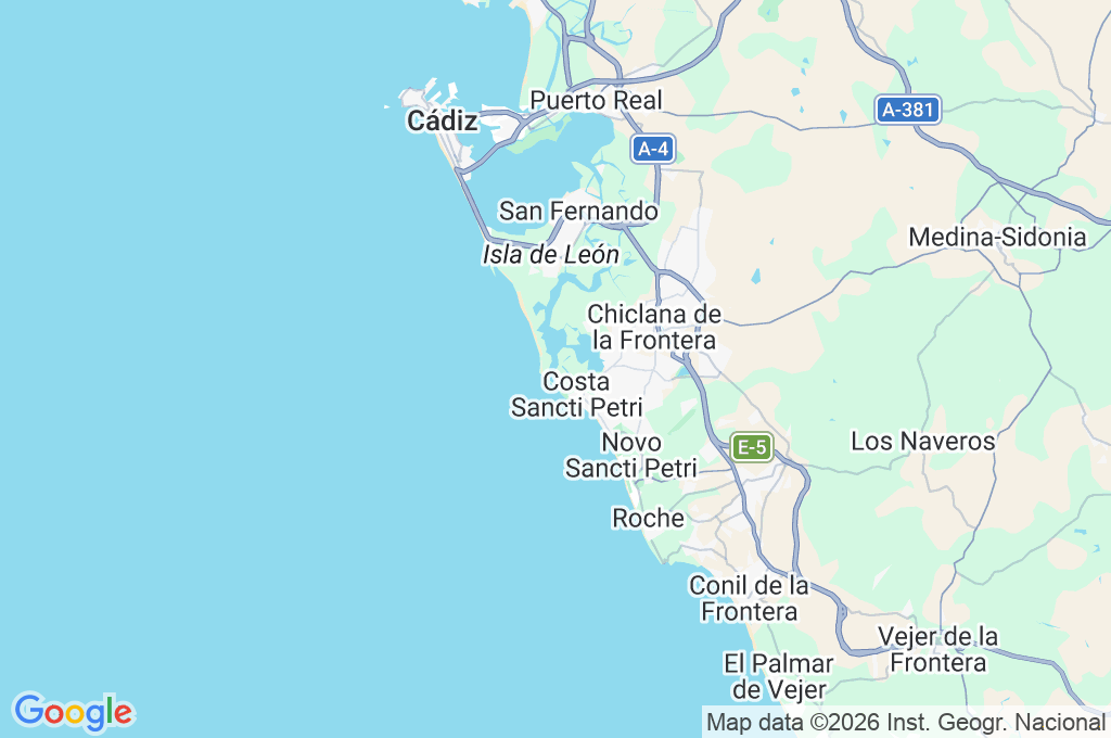 Sancti Petri Area Map