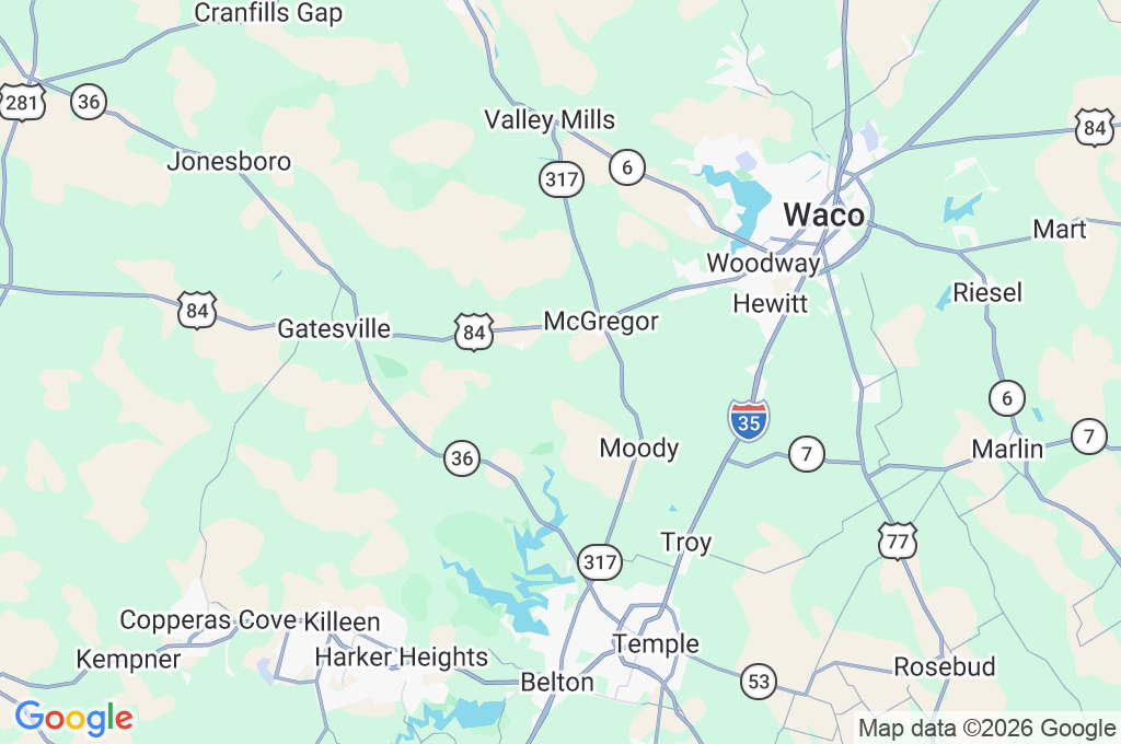McGregor Area Map