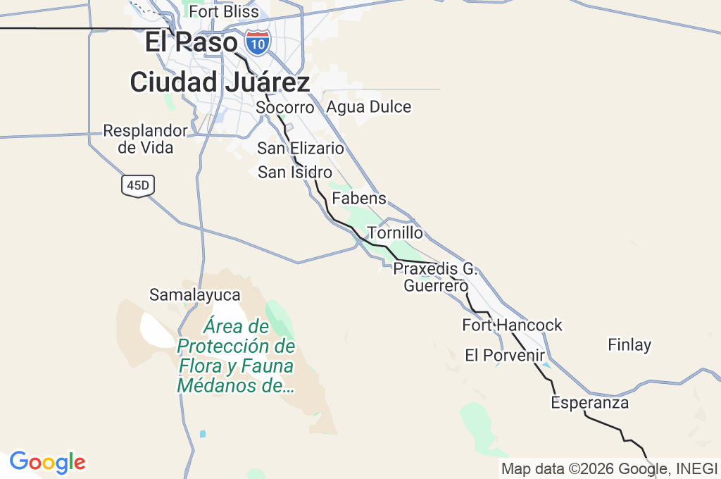 Guadalupe – Tornillo International Bridge Area Map Guadalupe – Tornillo International Bridge Area Map