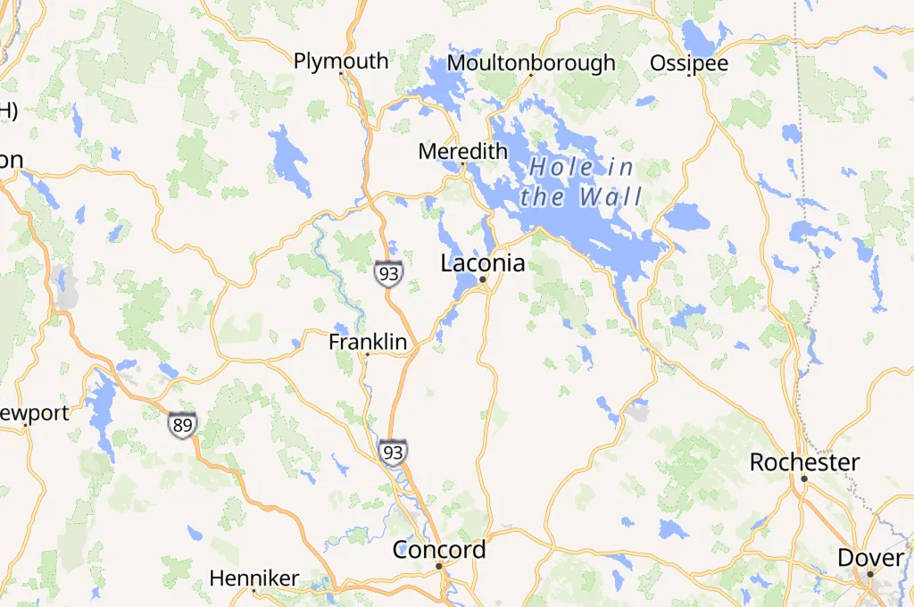 Lake Winnisquam Area Map