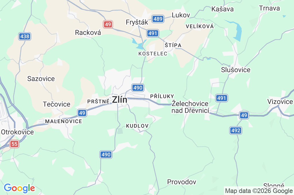 Koupaliště Zelené Area Map Koupaliště Zelené Area Map