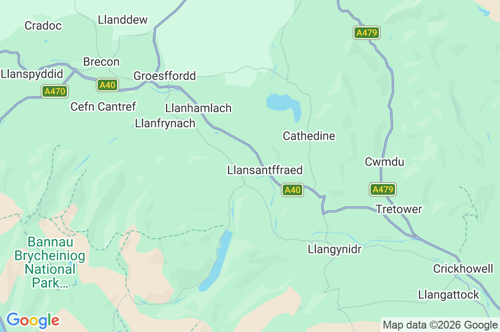 Talybont-on-Usk Area Map Talybont-on-Usk Area Map