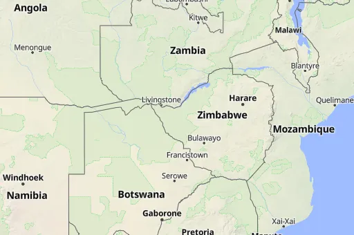 Map of Zimbabwe