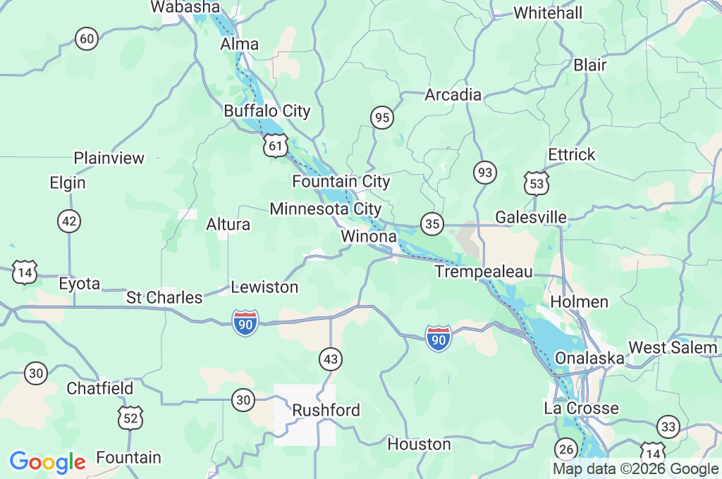 Winona Area Map