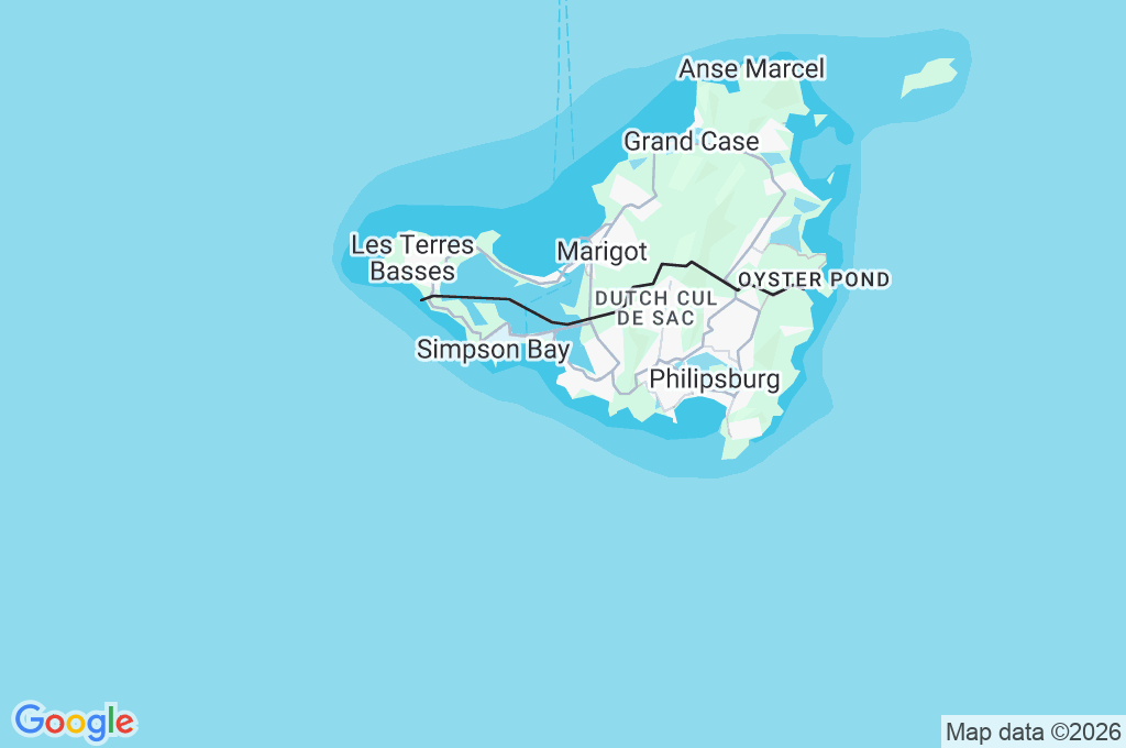 Simpson Bay Beach Area Map