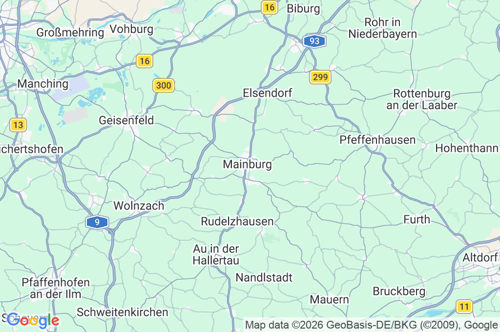 Mainburg Area Map Mainburg Area Map