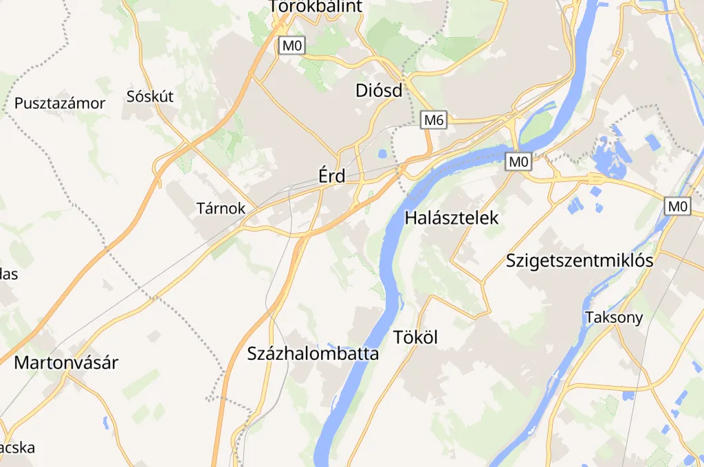 Érd-Ófalu Area Map