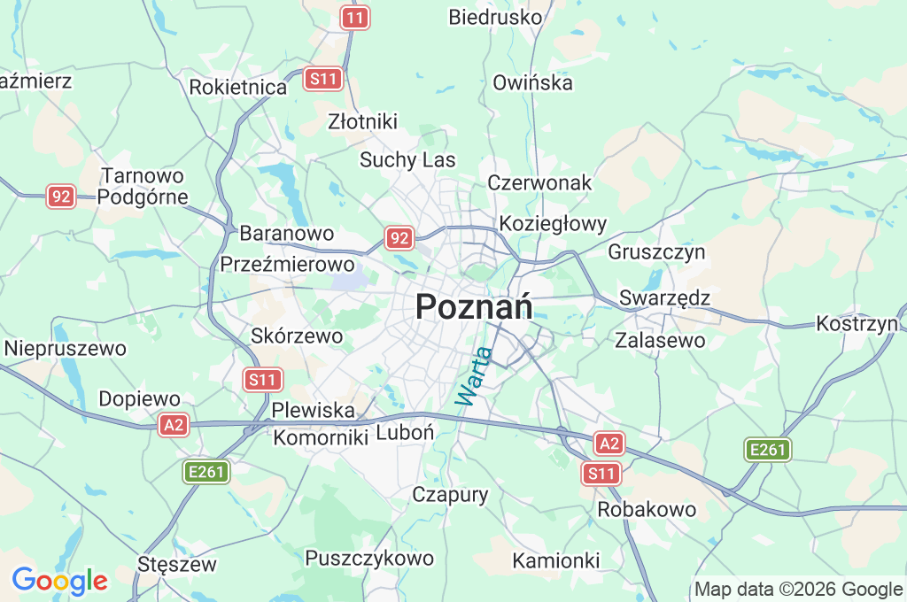 Poznań Area Map