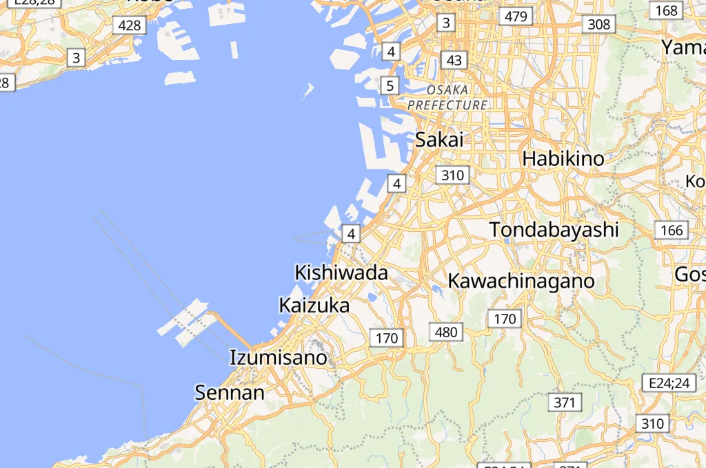 Kanku Izumiotsu Washington Hotel Area Map