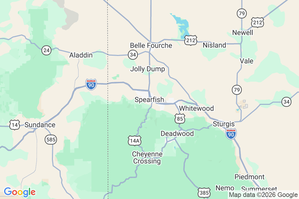Spearfish Area Map Spearfish Area Map