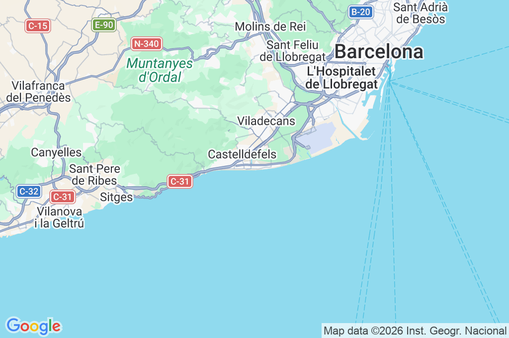 Castelldefels Area Map