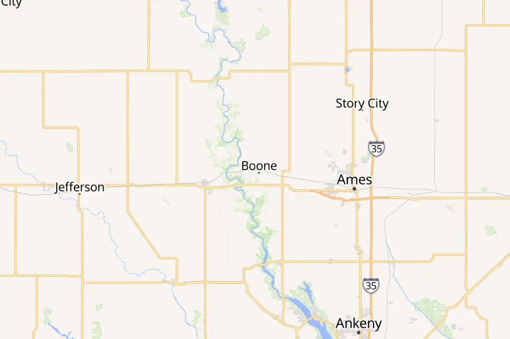 Boone & Scenic Valley Railroad Area Map