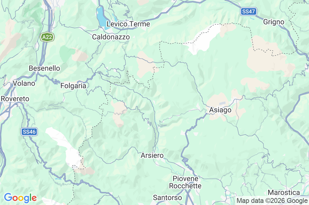Valdastico Area Map