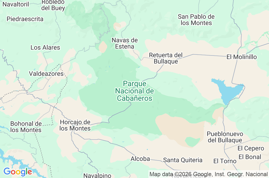 Cabañeros National Park Area Map