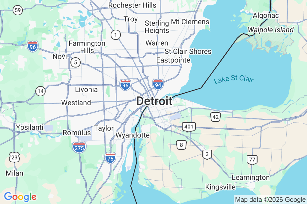 Detroit Princess Riverboat Area Map