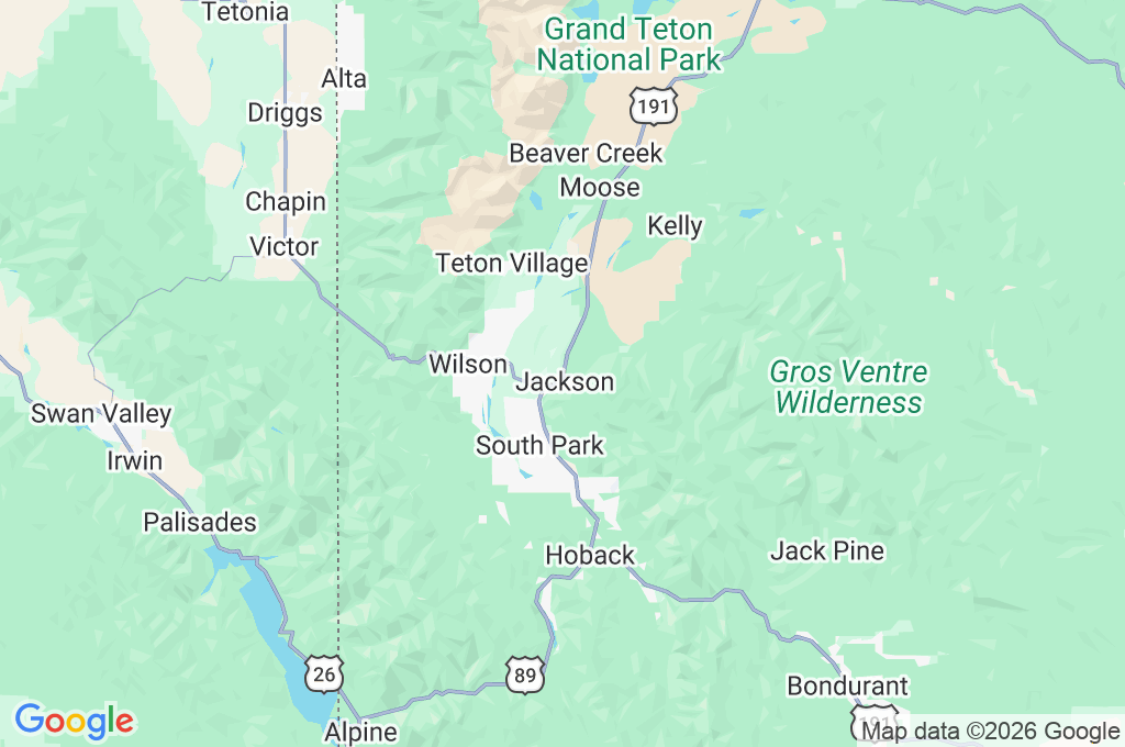 Rustic Inn Creekside Resort & Spa at Jackson Hole Area Map