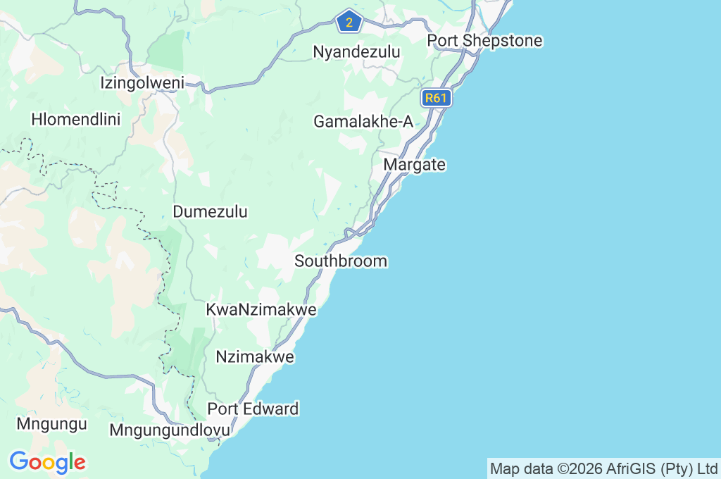 Southbroom Beach Area Map