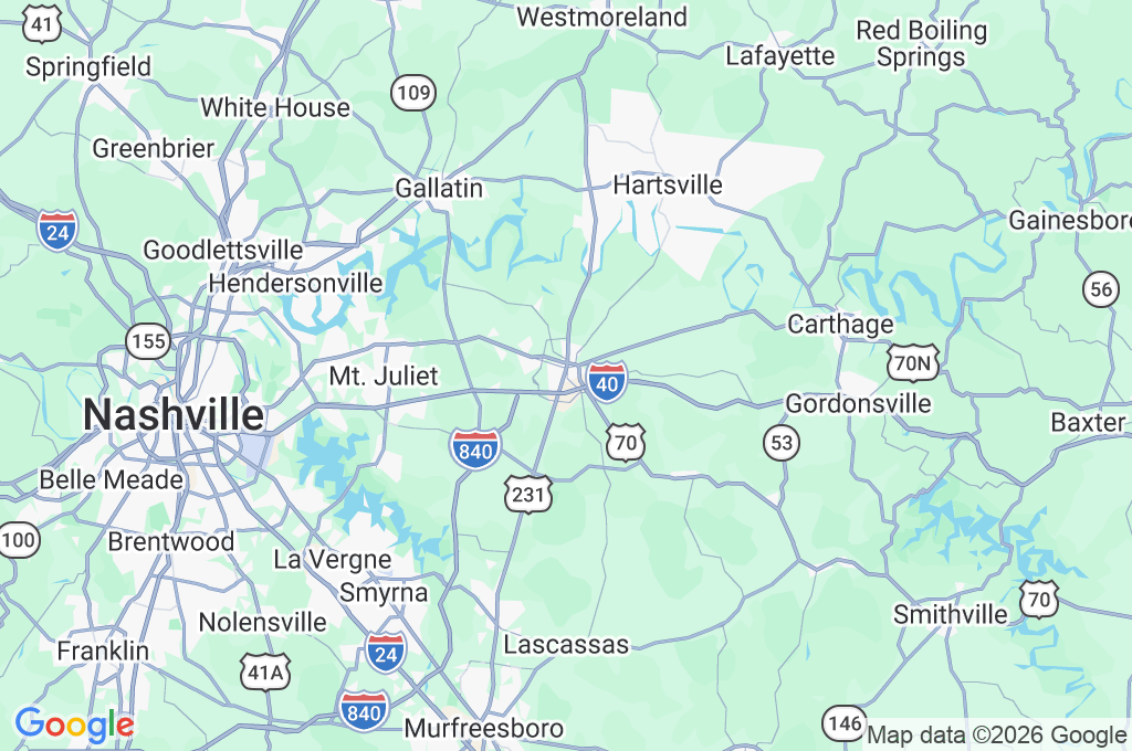 Lebanon Area Map