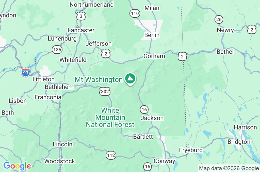 Mount Washington Observatory Area Map