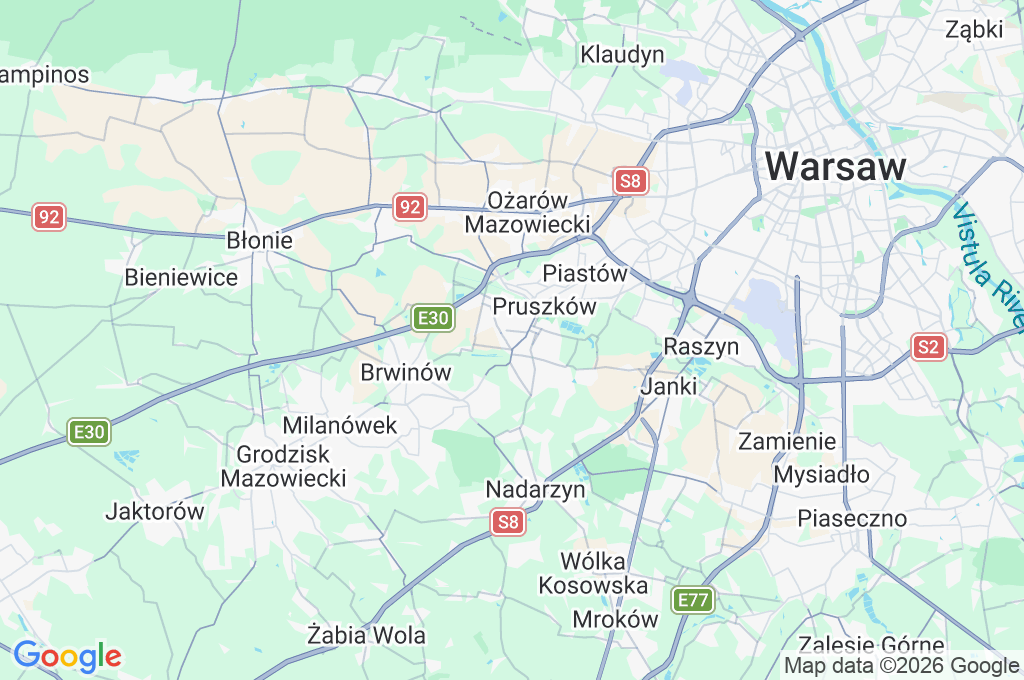 Pruszkรณw Area Map Pruszkรณw Area Map
