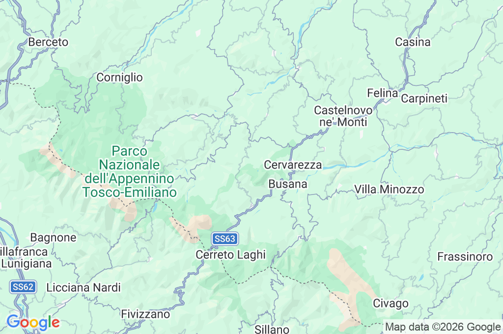 Ventasso Laghi Area Map