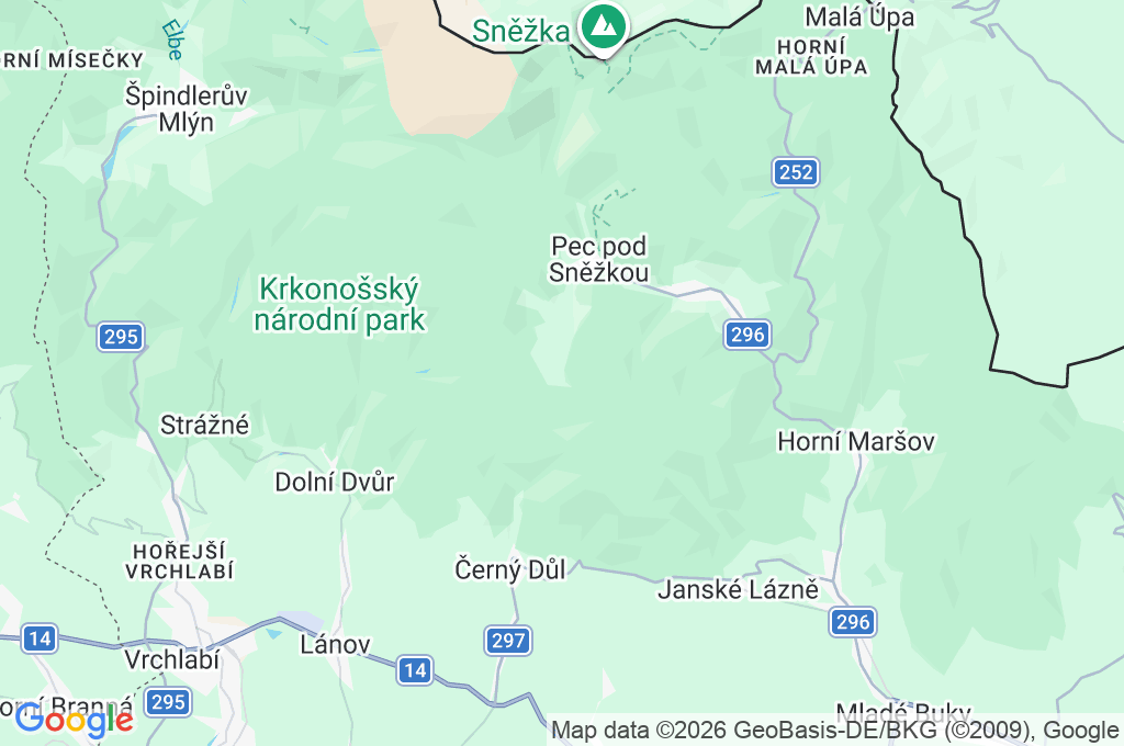 Husova bouda Area Map