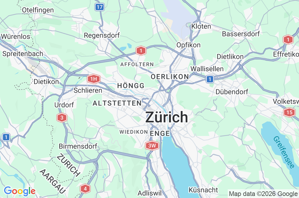 Limmat River Area Map Limmat River Area Map