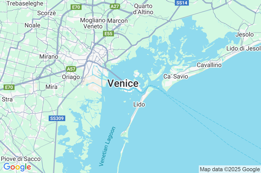 Gondola Bacino Orseolo Area Map