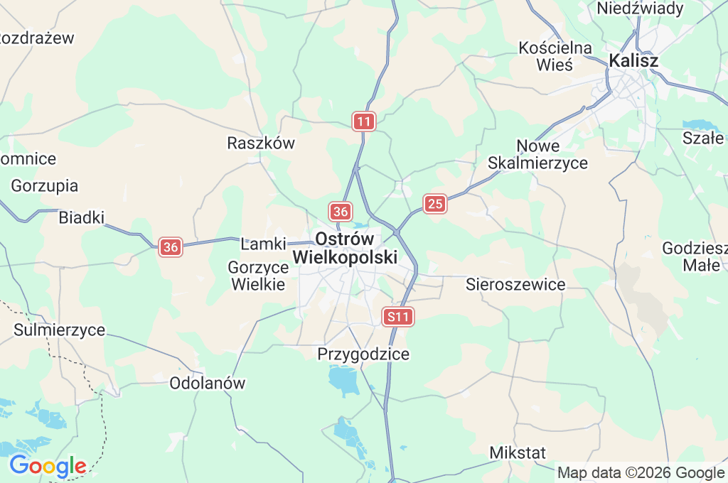 Ostrรณw Wielkopolski Area Map Ostrรณw Wielkopolski Area Map