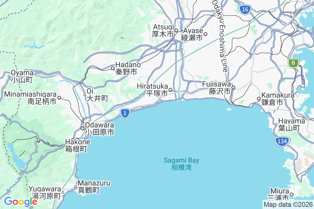 Ōiso Beach Area Map Ōiso Beach Area Map