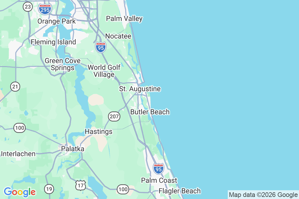 St. Augustine Beach Area Map