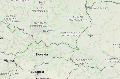 Map of Lesser Poland Voivodeship