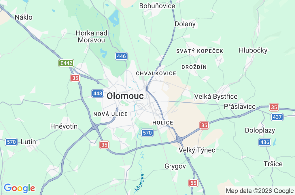 Přednádraží Area Map