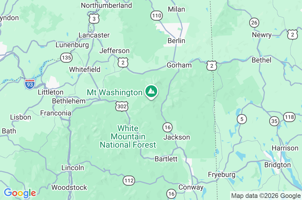 Mount Washington Observatory Area Map Mount Washington Observatory Area Map