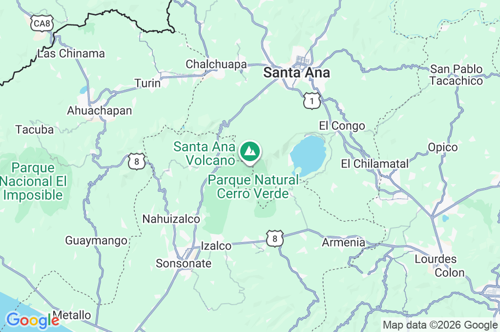 Santa Ana Volcano Area Map Santa Ana Volcano Area Map