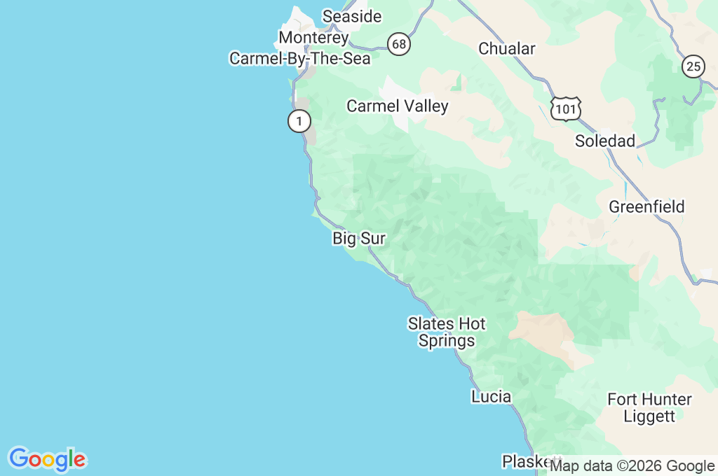 Big Sur Area Map