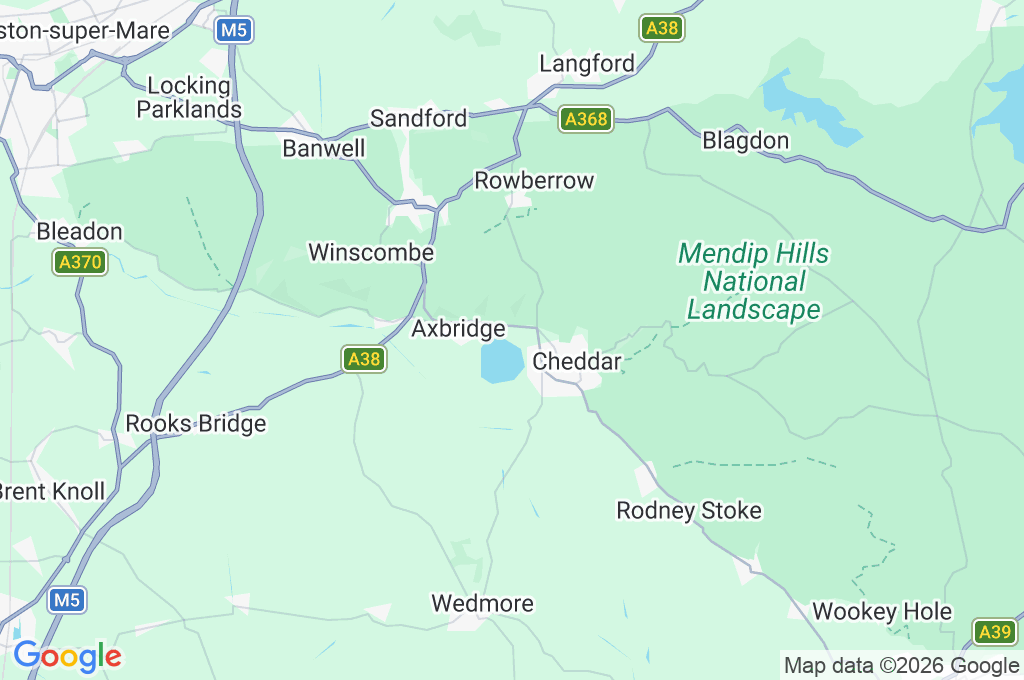 Cheddar Reservoir Area Map