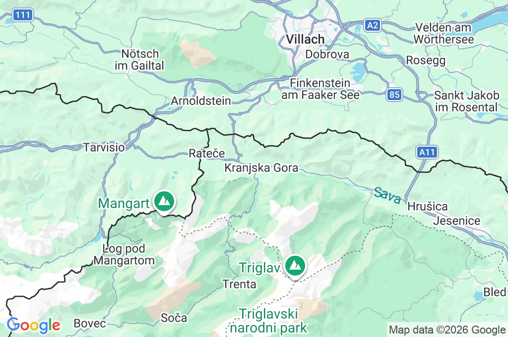 Kranjska Gora Area Map