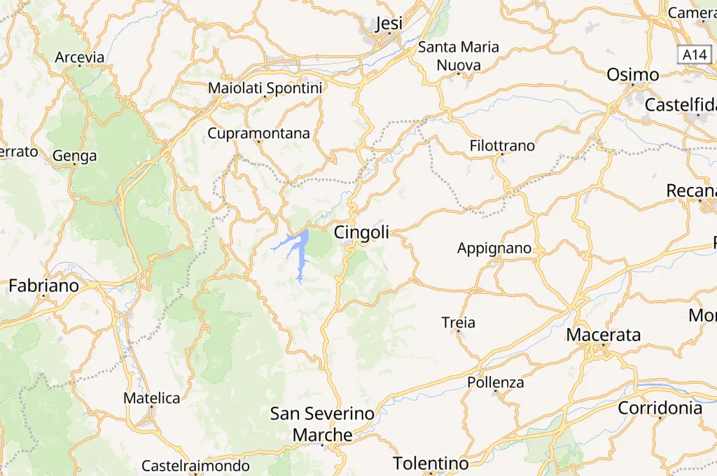 Cingoli Area Map Cingoli Area Map