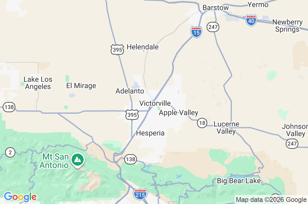 Victorville Area Map