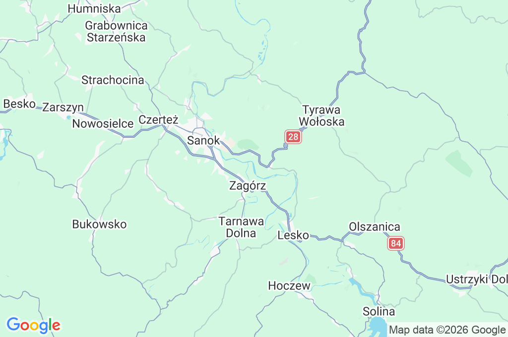 Zagórz Area Map