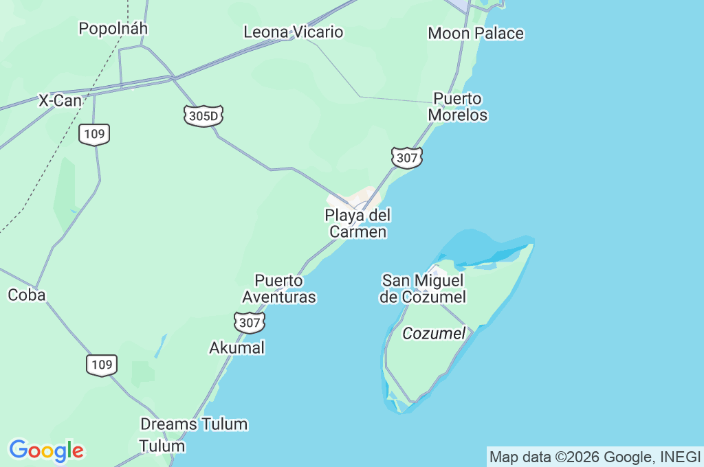 Playacar Area Map