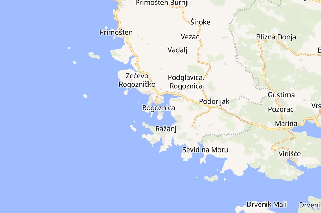 Rogoznica Area Map Rogoznica Area Map